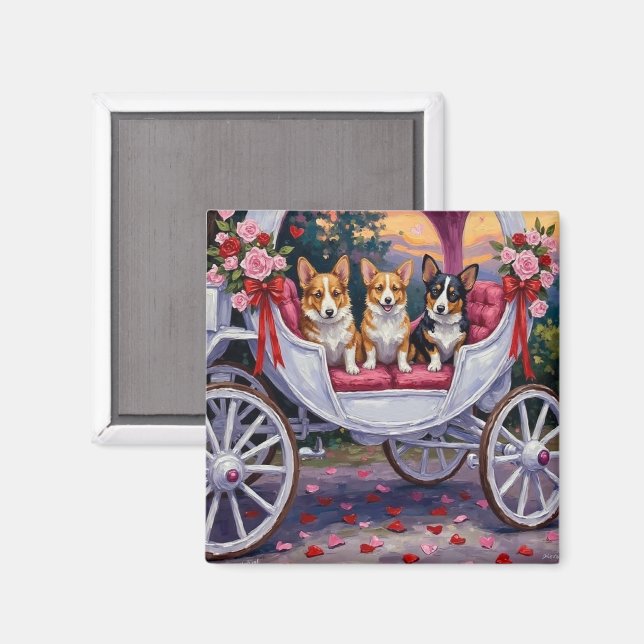 Corgi Hund Alla Hjärtans Dag  Magnet (Front/Back)