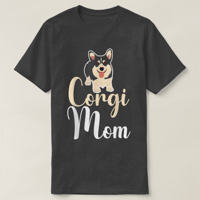Corgi Hund älskare Tee Cute Black Cardigan Welsh C (Design framsida)