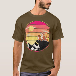 Corgi Hund älskare Tee Funny Three Corgi Måne Varg
