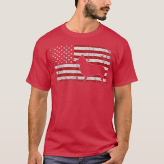 Corgi Hund American USA flagga 4:e juli Manar Corg T Shirt