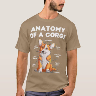 Corgi Hund Anatomy Rolig hund Gift Doggy Pet T Shirt