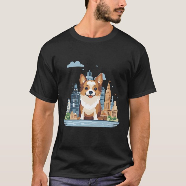 Corgi Hund Animal Beauty Nature City Discovery T Shirt (Framsida)