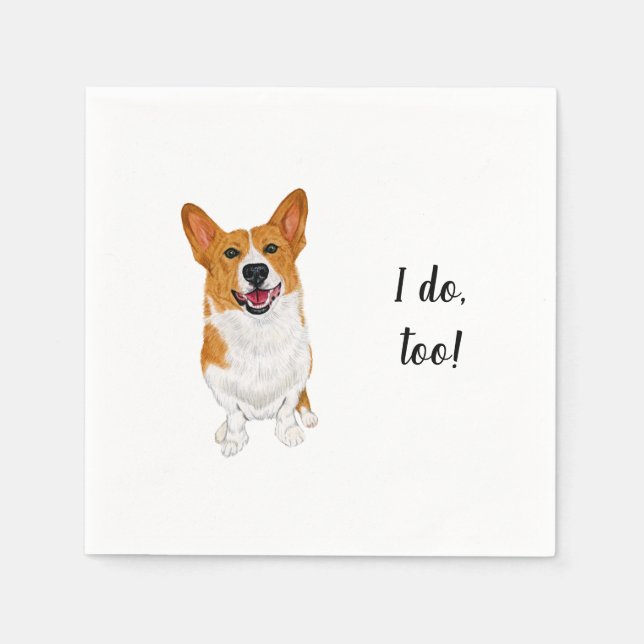 Corgi Hund Anpassningsbar Cocktail Napkin Pappersservett (Framsidan)