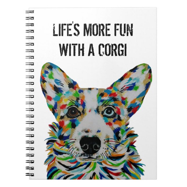 Corgi Hund Anteckningsbok 6,5" x 8,75" (Framsidan)