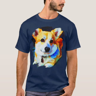 Corgi Hund Art Färg Painting Hundar Artistic Corgi T Shirt