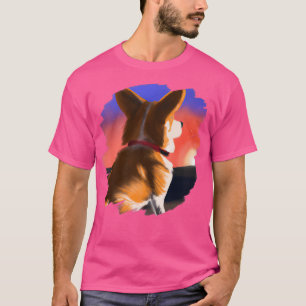 Corgi Hund Art Sunset Vintage Retro Corgis Hundar1 T Shirt