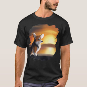 Corgi Hund Art Sunset Vintage Retro Corgis Hundar4 T Shirt