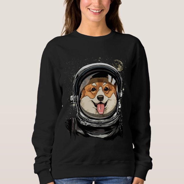 Corgi Hund Astronaut Space Exploration Astronomy T Shirt (Framsida)