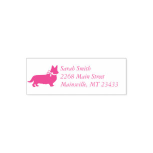 Corgi Hund Baby Shower Puppy Grått Welsh Rosa Girl Självfärgande Stämpel