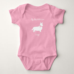 Corgi Hund Baby Shower Puppy Grått Welsh Rosa Girl T Shirt