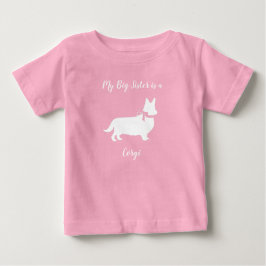 Corgi Hund Baby Shower Rosa Girl T Shirt