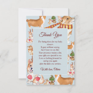 Corgi Hund Baby Shower - tackkort