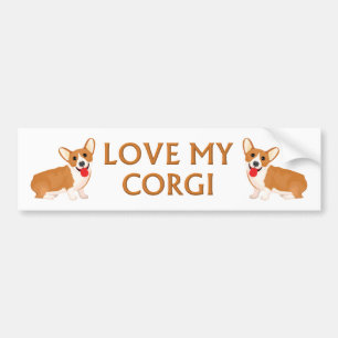corgi hund bildekal