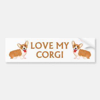 corgi hund bildekal