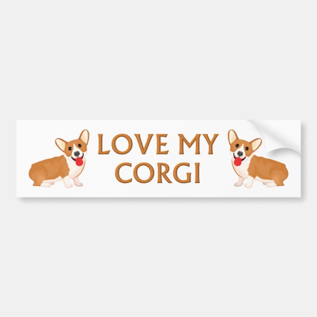 corgi hund bildekal (Framsidan)