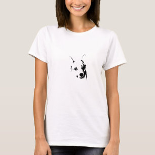 Corgi Hund Black and White Bläck Sketch T-shirt