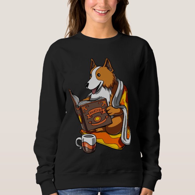 Corgi Hund Bok T Shirt (Framsida)