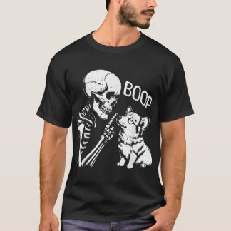 Corgi Hund Boop Hand Skeleton Halloween Spooky T Shirt