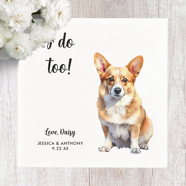 Corgi Hund Bröllop Pappersservett (Skapare uppladdad)