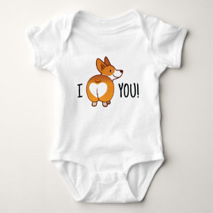 Corgi Hund Butt Babykosten T Shirt