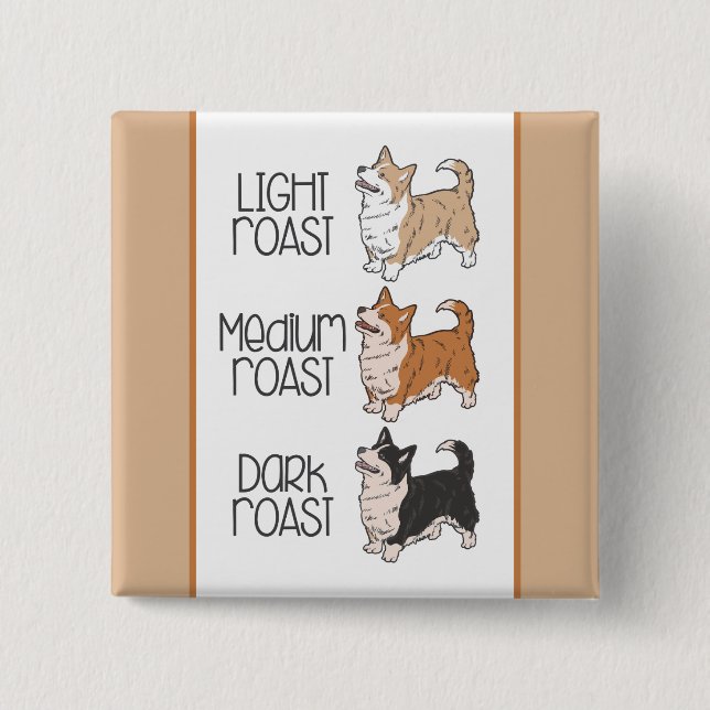 Corgi Hund & Coffee Knapp (Framsida)