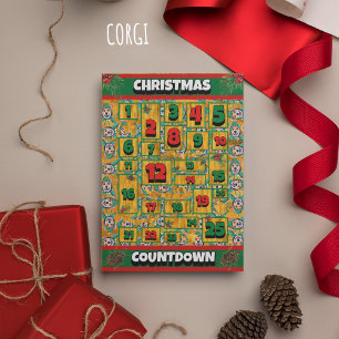 Corgi Hund Coundown jul Advent Calendar Julkort