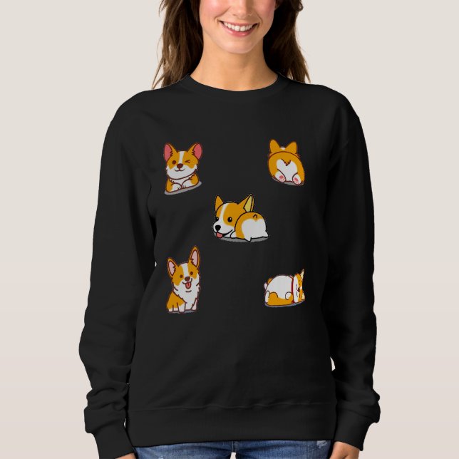 Corgi Hund Cute T Shirt (Framsida)