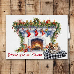 Corgi Hund Dreams of Santa Hälsningskort