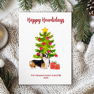 Corgi Hund Family-jul Julkort