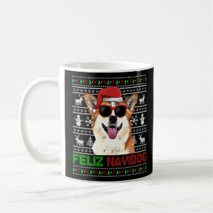 Corgi Hund Feliz Navidog Funny jul Kaffemugg