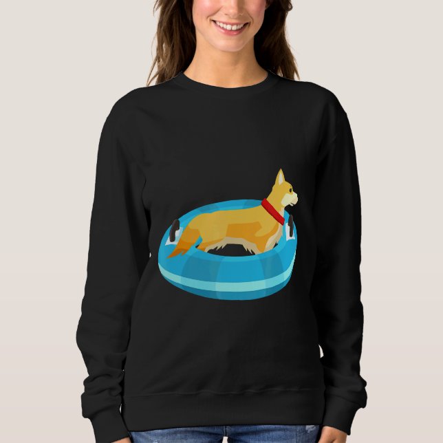 Corgi Hund Flytande River Puppy Tubing T Shirt (Framsida)