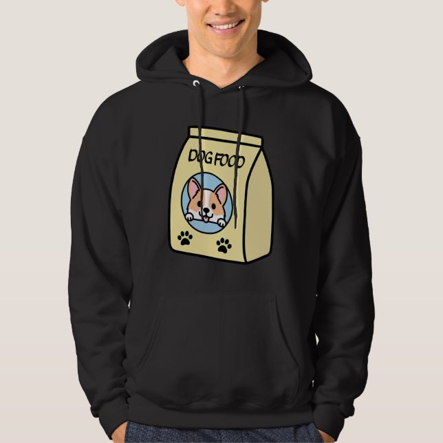 Corgi Hund Food Hoodie (Framsida)