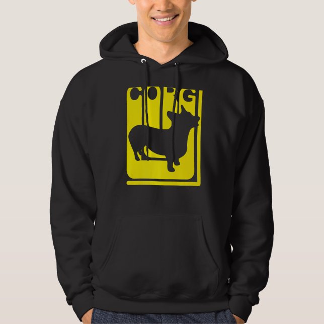 Corgi Hund Funny Hoodie (Framsida)