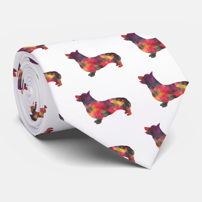 Corgi Hund Geometric Mönster Silhouette Multi Slips (Rullad)