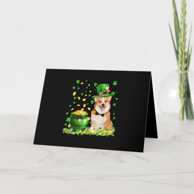 Corgi Hund Glad St. Patricks Day Kort (Framsida)