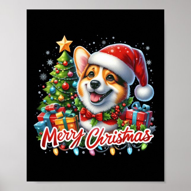 Corgi Hund God jul Corgmas Matching Christm Poster (Framsidan)