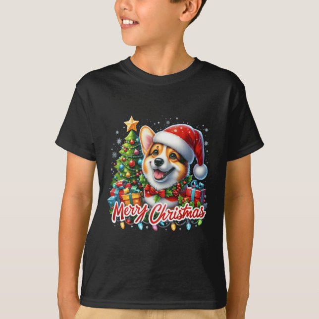 Corgi Hund God jul Corgmas Matching Christm T Shirt (Framsida)