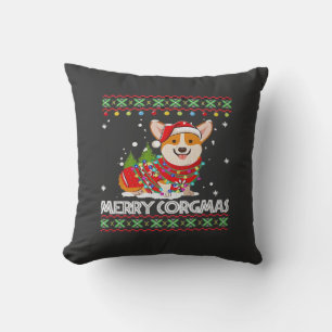 Corgi Hund God Jul Corgmas Tomte Corgi Fula Jultrö Kudde