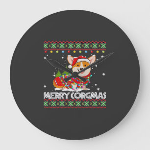 Corgi Hund God Jul Corgmas Tomte Corgi Fula Jultrö Stor Klocka