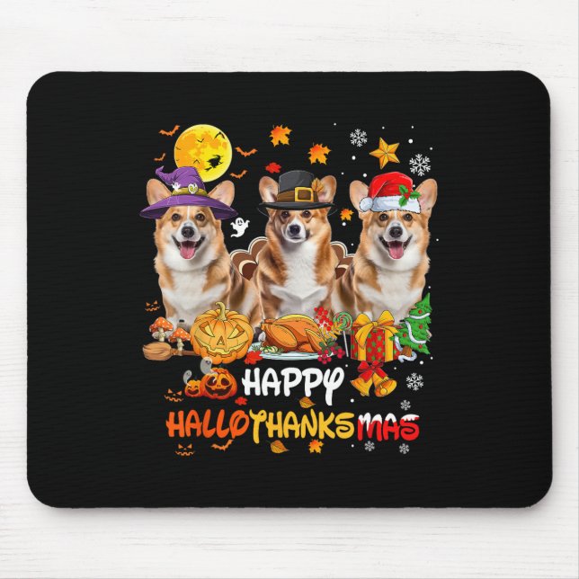Corgi Hund Happy halloween Thanksgiving Merry Chri Musmatta (Framsidan)