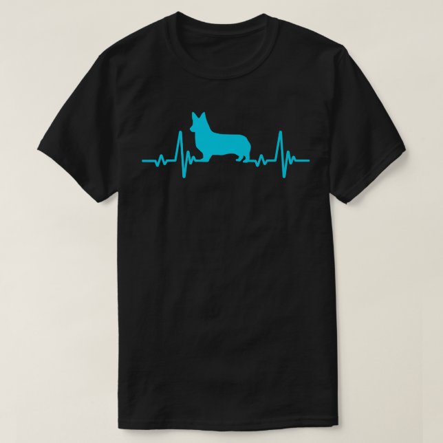 Corgi Hund Heartslag Corgi Pappa220 T Shirt (Design framsida)