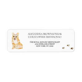 Corgi Hund Hem Nygifta Bröllop Returadress Etikett