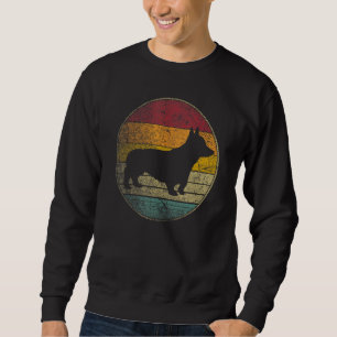 Corgi Hund Husdjur Vintage Distressed Retro 70 Tal Lång Ärmad Tröja