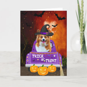 Corgi Hund i Halloween Lastbil Kort