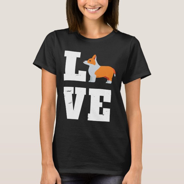 Corgi Hund I Kärlek Corgis T Shirt (Framsida)