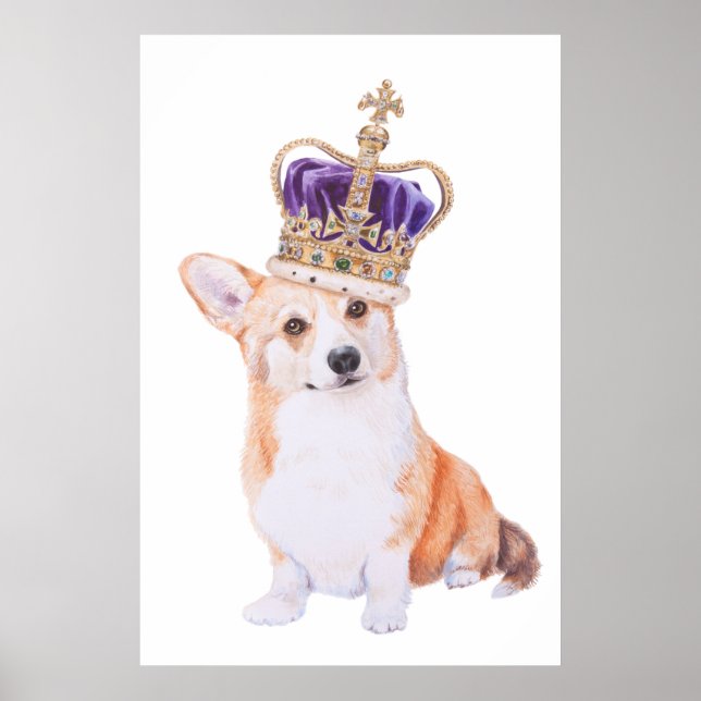 Corgi hund i krona poster (Framsidan)