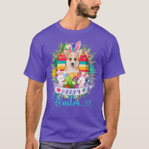 Corgi Hund i Påskägg Basket Bunnies Lycklig Öster T Shirt
