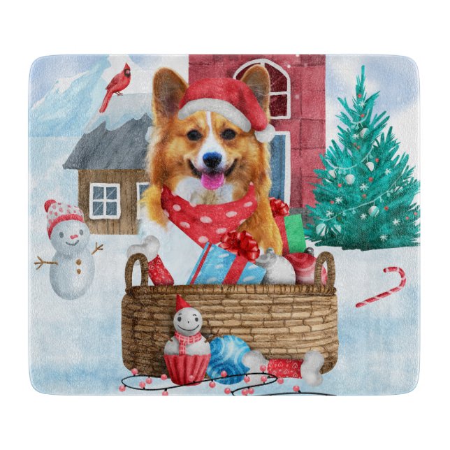 Corgi Hund i snö julhuset Hund (Framsidan)