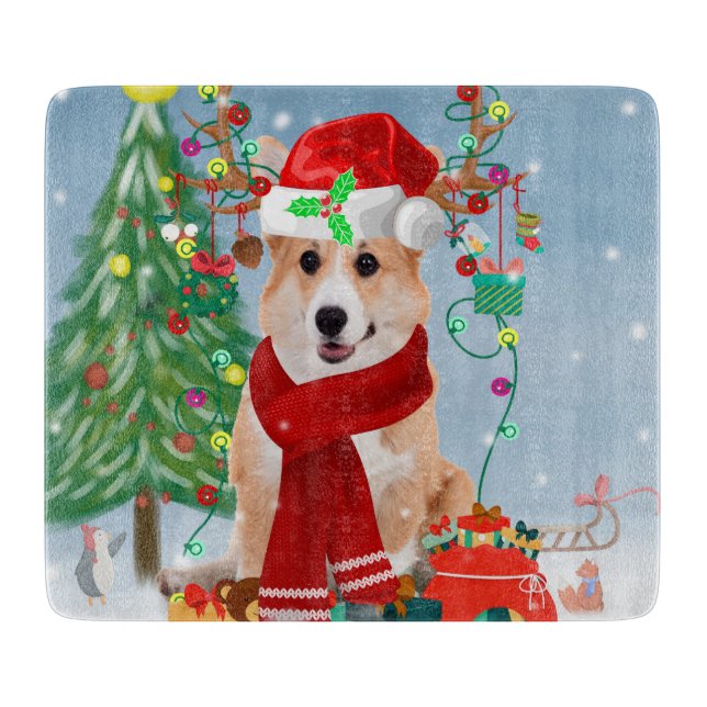 Corgi Hund i Snö med julklappar (Framsidan)