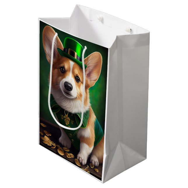 Corgi Hund i St. Patrick Dress (Framsidan Vinklad)